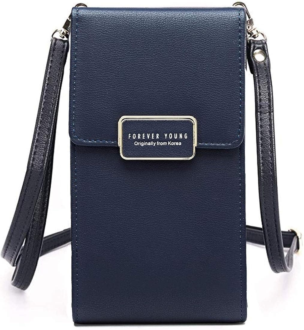 Machao Women Small Crossbody Bags Cell Phone Purse Shoulder Pouch Girls Trendy Leather Wallet Smartphone 6.3 Inch Darkblue