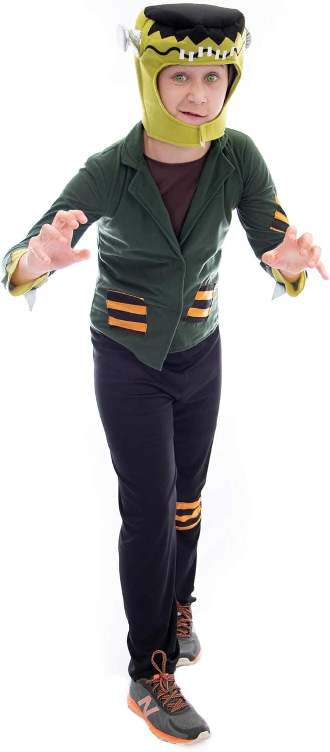 Flat-Top Frankenstein Children's Halloween Costume - Green Kid Monster Outfit