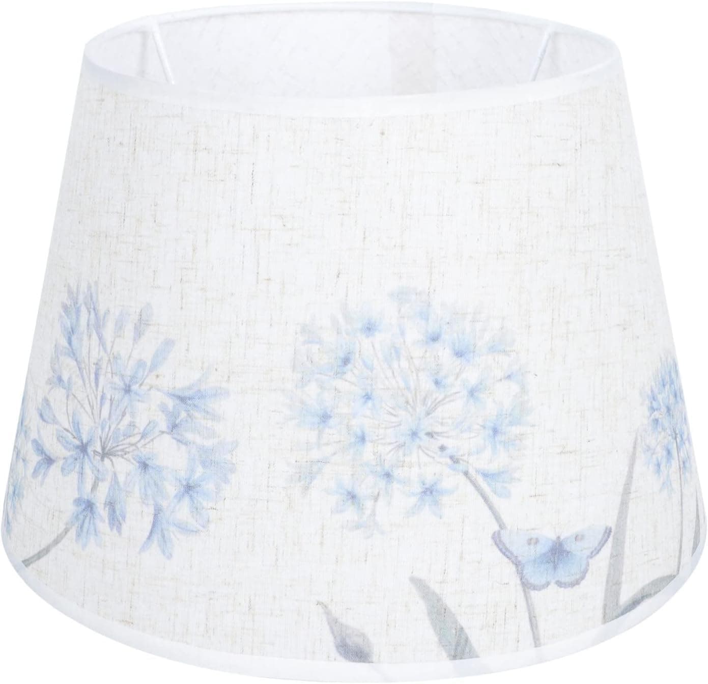 Linen Floor Table Lamp Shades: Drum Fabric Lampshades Dandelion Pattern for Table Lamp and Floor Light Natural Linen Hand Crafted Spider Lamp Shade