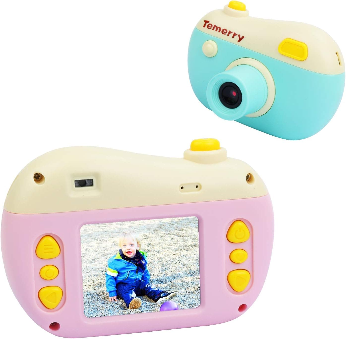 izBuy Kids Cameras, 8MP 1080P Digital HD Camera for Kids, 2.0 inch Screen Rechargeable 12 Languages Freely Switch with 6 Filters for Photos (Pink)