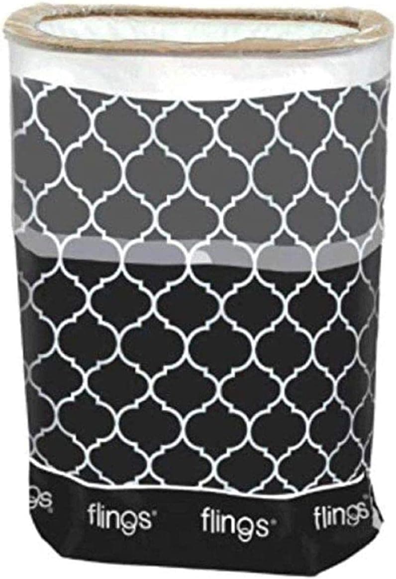 amscan Quaterfoil Flings Pop-Up Trash Bin Black, 22 x 15 x 10"/13 gallon