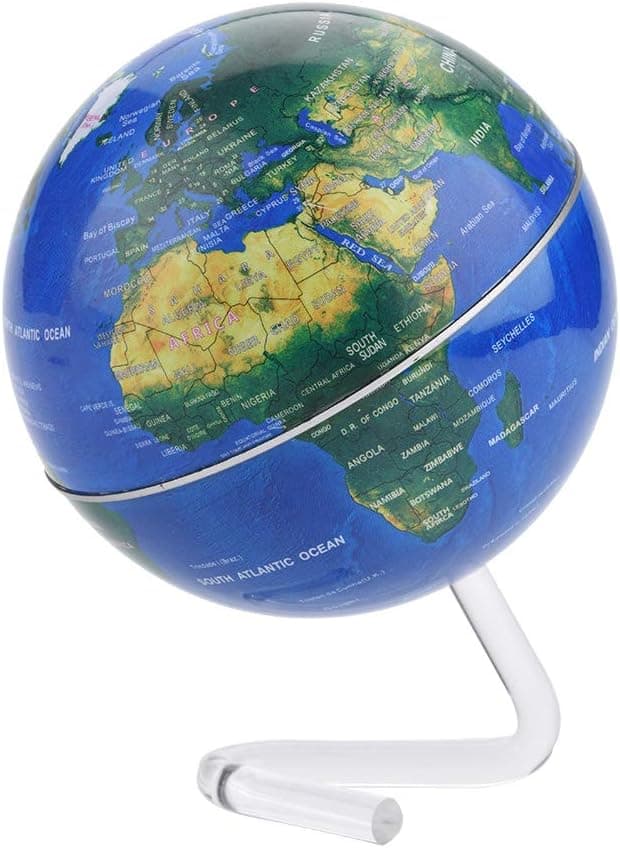 DEWIN Globes - Desktop Rotating World Globe, Earth Globe with Stand, for Kids and Adults (Color : Blue)