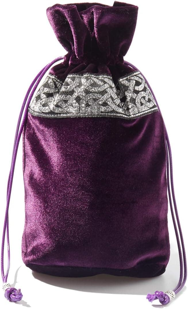 KOGOGO Velvet Tarot Pouch Drawstring Storage Bucket Bag,Purple