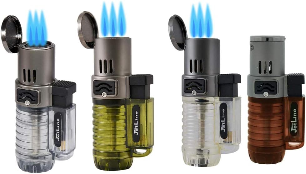 JETLINE SUPER TORCH TRIPLE FLAME TORCH LIGHTER 4 PACK SET