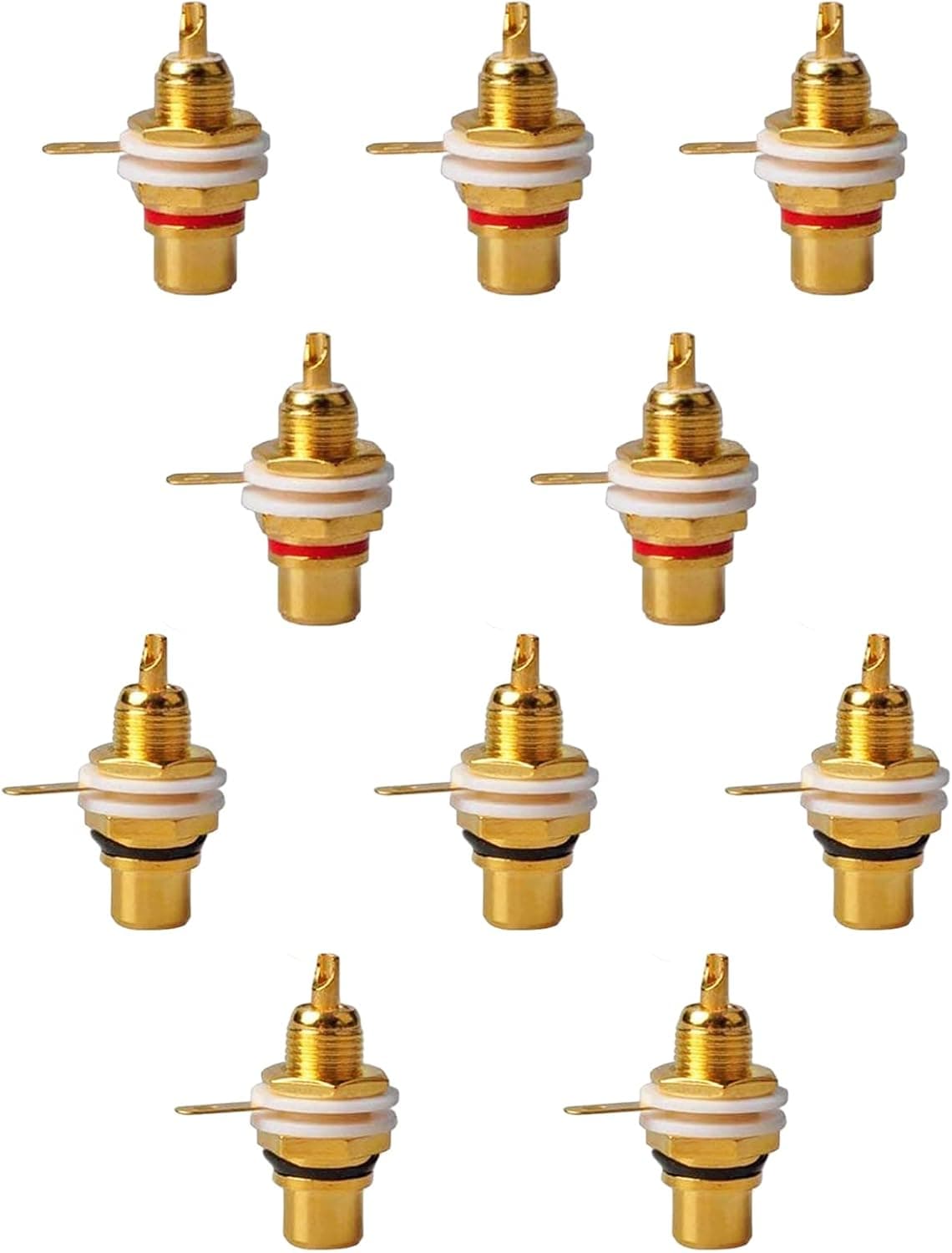 Karcy Amplifier Audio Terminal RCA Plug Jack Socket Chassis Panel Mount 10Pcs