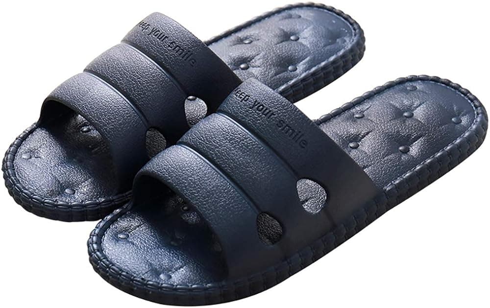 Comfort Slide Sandal Summer Beach Pool Shoes Quick Drying Shower Slippers Non-Slip Bathroom Open Toe House Slippers for Men Indoor Outdoor Shoes Soft Sole