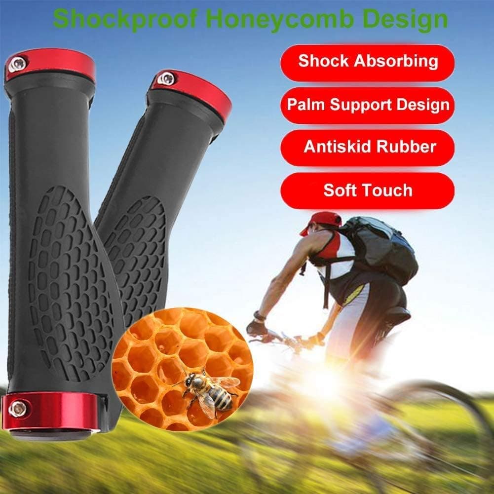 YOUMARK Mountain Bike Grips,Bike Grips,Bike Handlebar Grips, Rubber Bike Grip,Bicycle Grips Fits MTB, BMX, Mountain, City Bike, Scooter Handle。