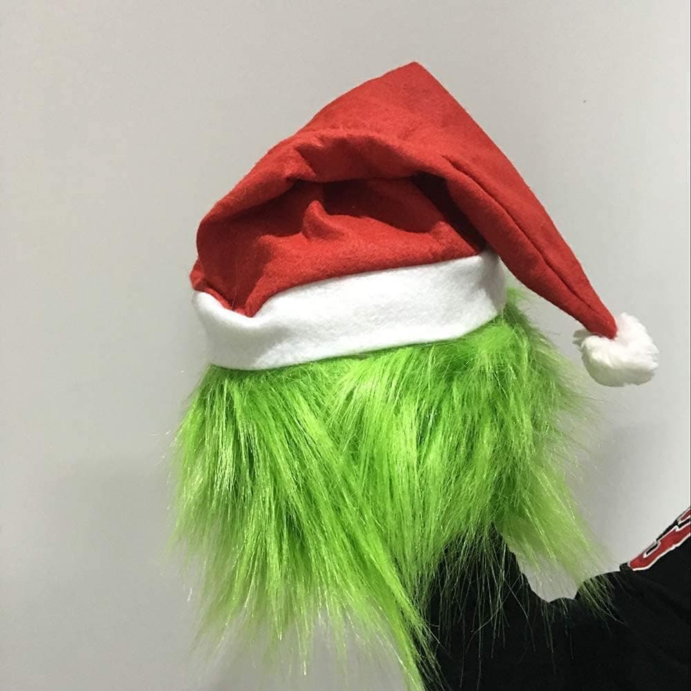 Christmas Cosplay mask, green Cosplay gloves accessory mask Halloween latex full head mask