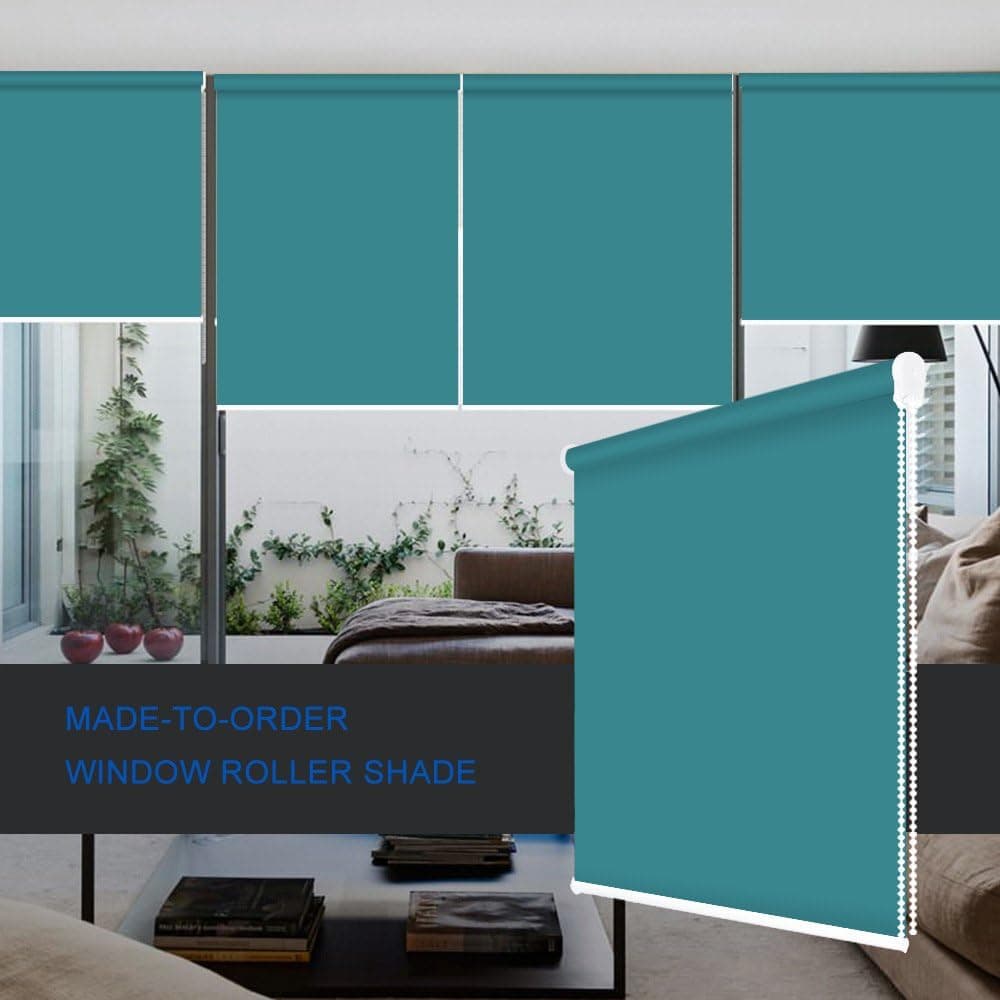 ZY Blinds Blackout Roller Shades Custom Made Any Size from 20-78inch Wide UV Protection Enery Saving Block 100% Light Window Shades Blinds for Home, Hotel, Club, Restaurant 37" W x 60" L, Royal Blue