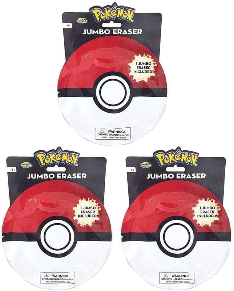 Pokemon Eraser Jumbo Foil Pack (3 packs)