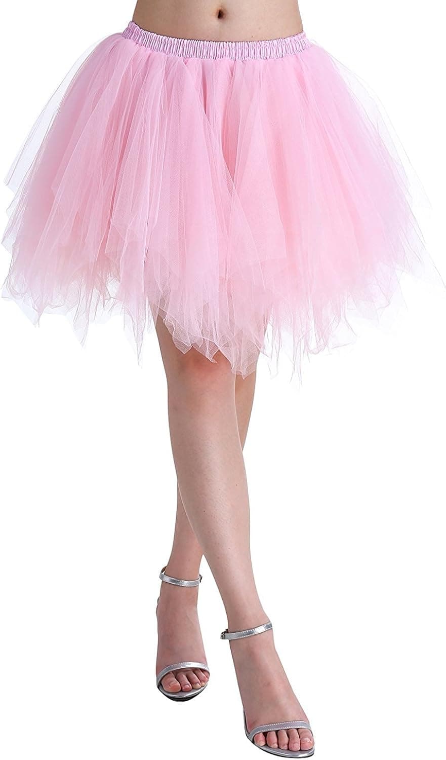 Adult Women 80's Tutu Skirt Layered Tulle Petticoat Halloween Tutu