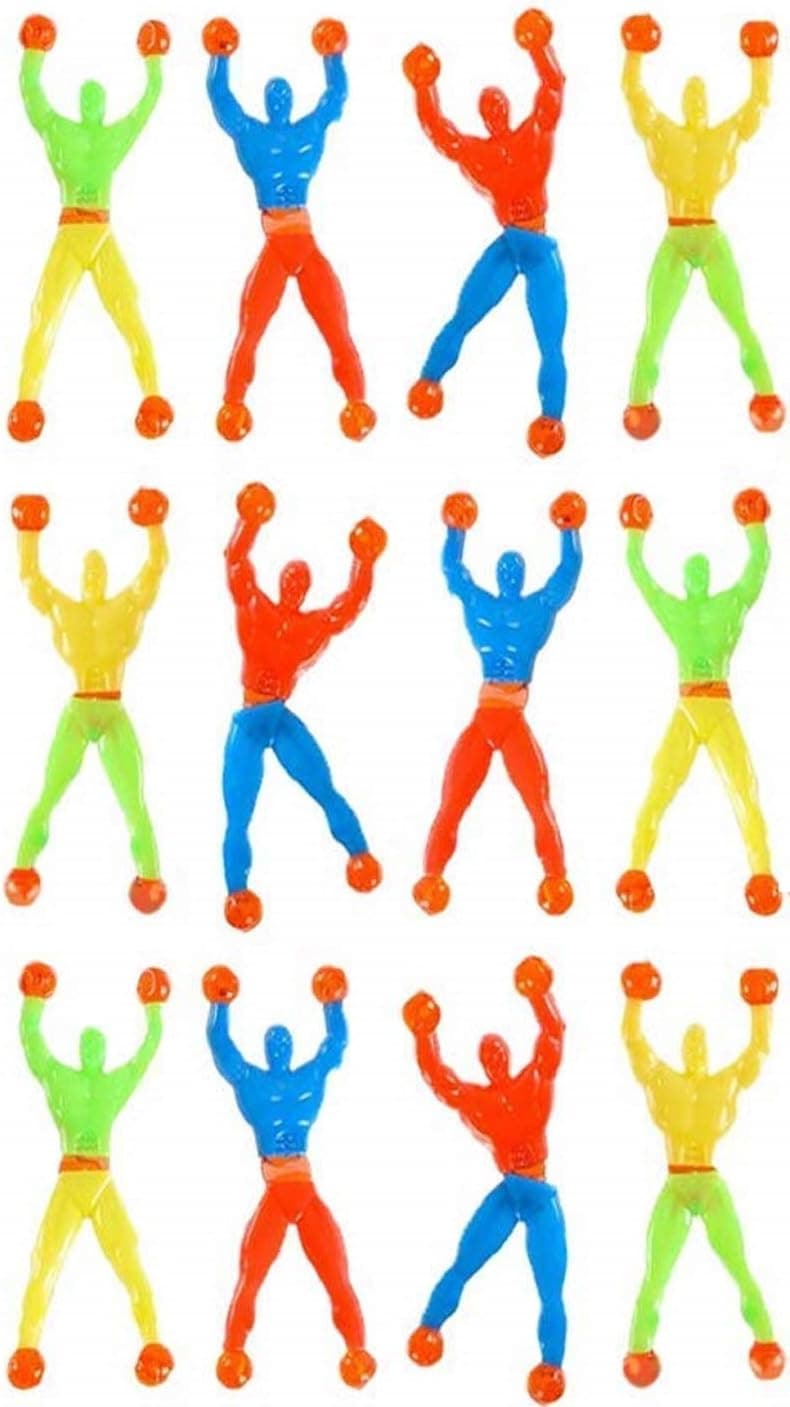CUZAIL Party Favors- for Kids & Adults - Sticky Wall Climbers 3.5" Window Climber Pack of 12 - Assorted Colors - Party Supplies - Goody Bags - Carnival - Pinata - Teacher Rewards