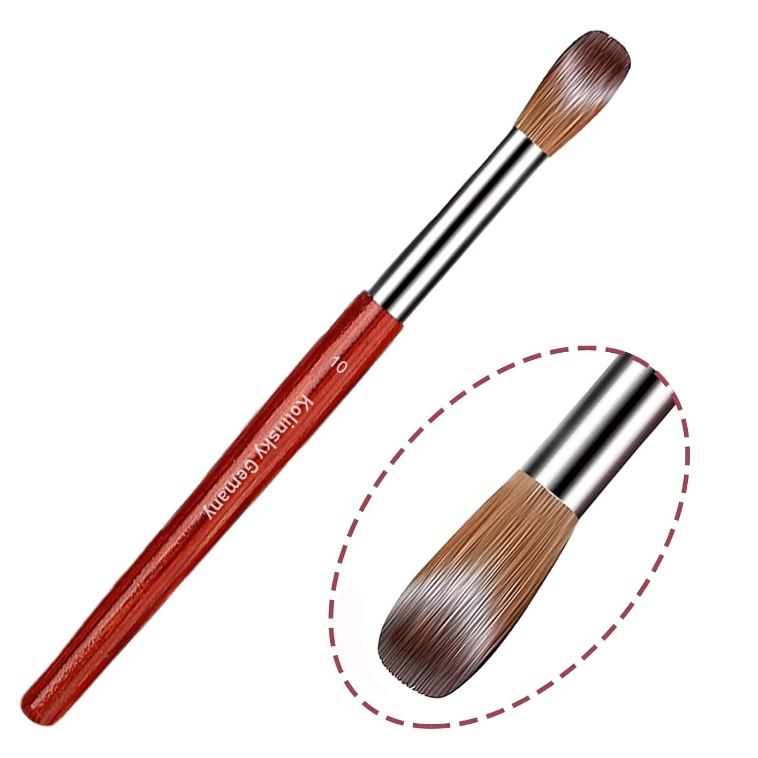 UPUPDAY Kolinsky Acrylic Nail Brush- (Size #10) 3D Handmade Nail Brushes for Acrylic Application,Professional Nail Art Brush Manicure for Women for Salon Diy At Home