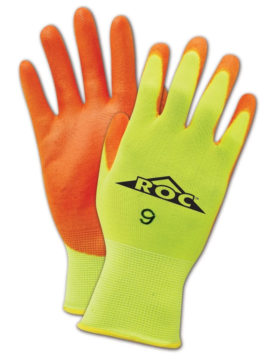 MAGID Dry Grip Nylon Mechanic Work Gloves, 12 PR, Polyurethane Coated, Size 7/S, Reusable, Automotive, 13-Gauge (HV144)