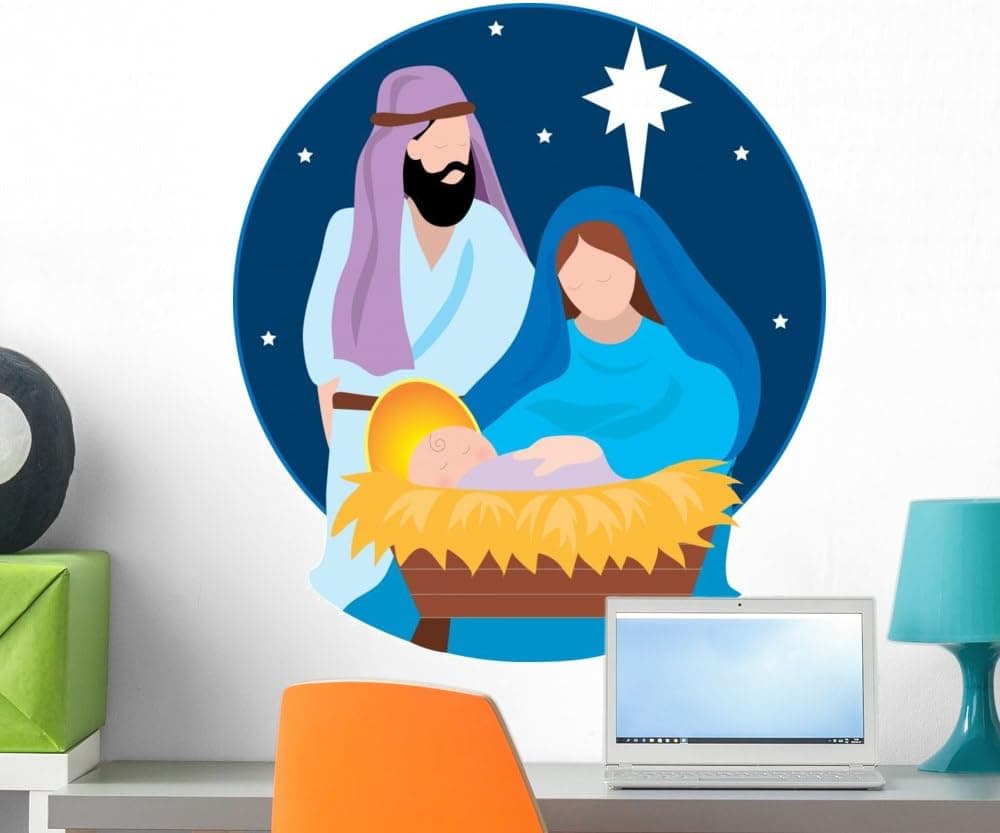 Wallmonkeys Nativity Scene Wall Decal Peel and Stick Graphic WM288826 (24 in H x 22 in W)