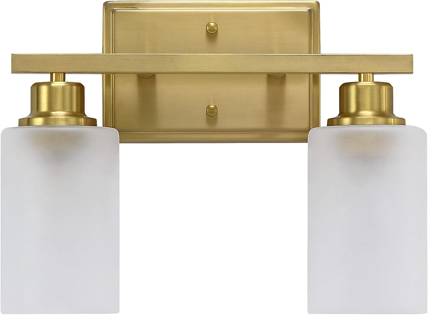 Leading Lighting Contemporary Modern 2 Light Wall Mount Light with Frosted Glass Brushed Bronze Finish Bathroom Porch Vanity Light Fixture for Mirror Kitchen Living Room(E26 Base)