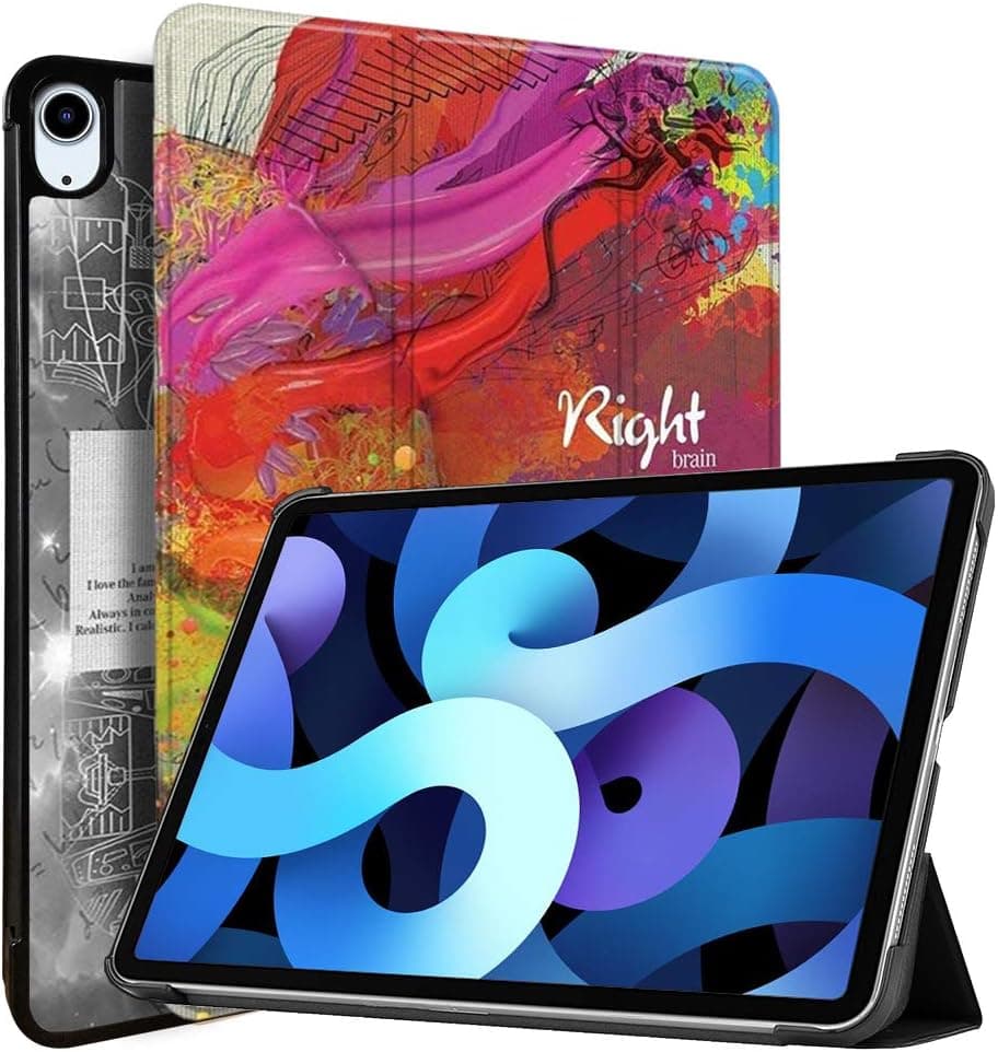MTAOTAO for Newest iPad Air 4 10.9 / iPad Pro 11 2018 - Ultra Slim Lightweight Trifold Stand Case [Support Apple Pencil Charging], PU Leather Cover for iPad Air 4 2020, Left Right Brain