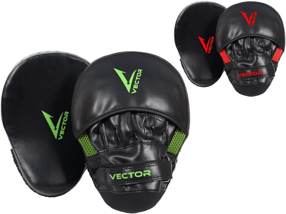 Vector Sports Maya Hide Leather Boxing Focus Pads MMA Punching Pads Kickboxing Training Gloves with Wrist Support (Pair)