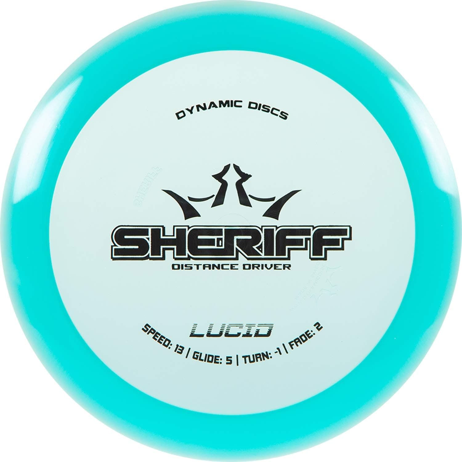 Dynamic Discs Lucid Sheriff Maximum Distance Driver | Stable Frisbee Golf Disc | 170g and Above | Stamp Colors Will Vary (Blue)