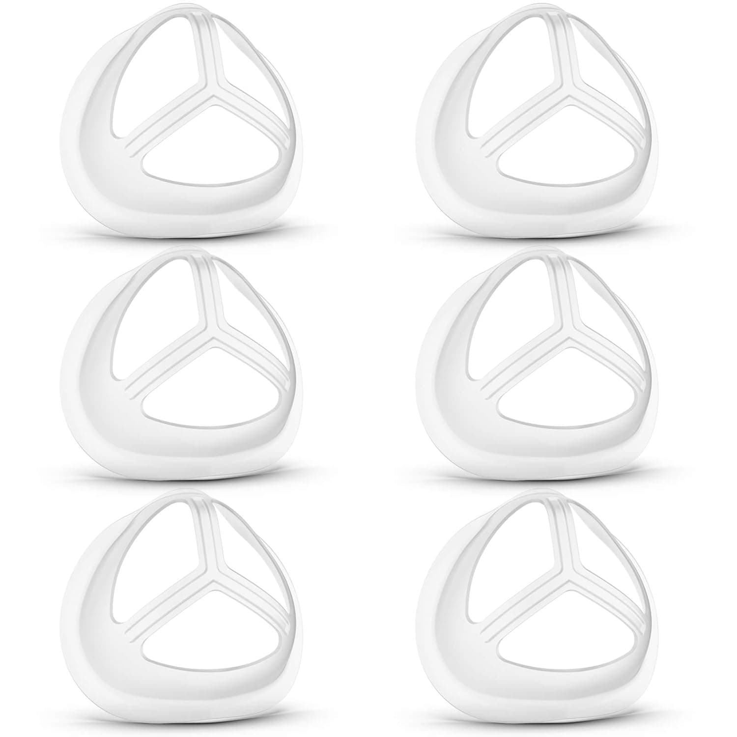 Mask Bracket - Silicone 3D Face Mask Frame - Lipstick & Cosmetic Saver - Face Cover Inner Support Frame for Lipstick Protective - Face Mask Internal Bracket for Kids & Adults (6, Translucent)