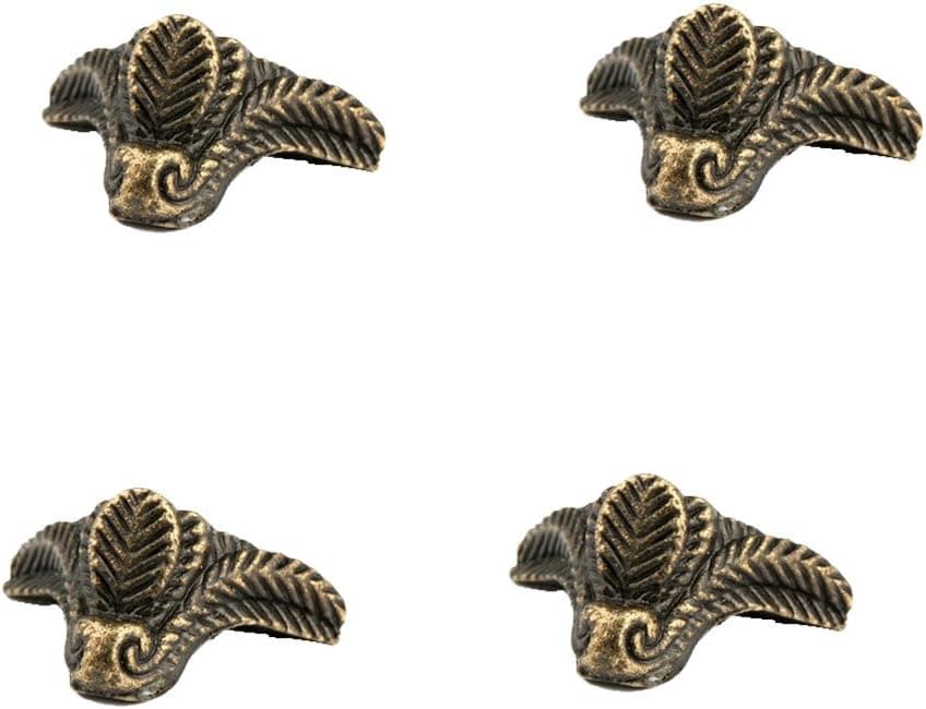RZDEAL 4Pcs 1.14"x0.71" Antique Bronze Corner Decorative Feet Leg Corner Protector Metal Feet Leg