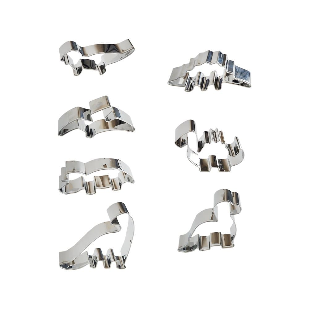 7 PCS Stainless Steel Dinosaur Shaped Cookie Cutter Stegosaurus Camarasaurus Baby Camelback Dinosaur Triceratops and Dragons