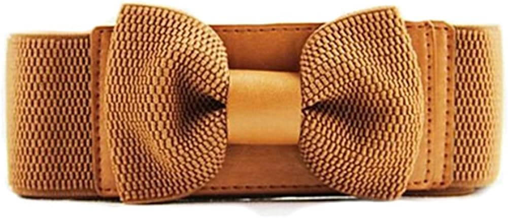 Women Ladies Fashion Wide Elastic Stretch Bowknot Waistband Bow Waist Belt