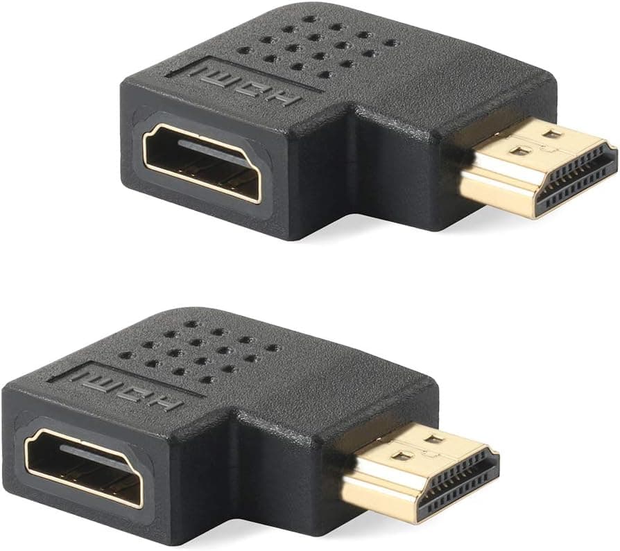 Tainston 90 Degree HDMI Adapter(2 Pack) Vertical Flat Right HDMI Adapters Connector Male to Female