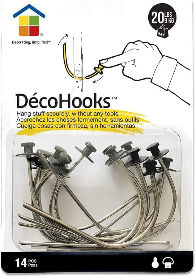 Under the Roof Decorating 100155 Picture Hangers, Small Head, Black, 14 Piece
