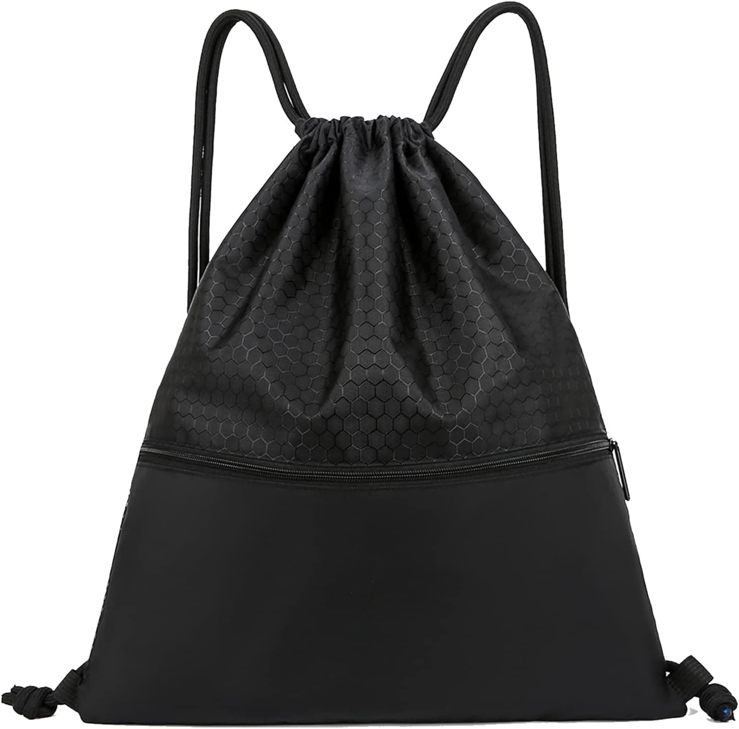 VIPOKO Drawstring Backpack Water Resistant String Basketball volleyball Bag Sack Sports Gym Sackpack with Side Pocket for Men Women black