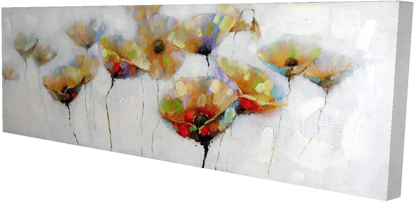 BEGIN DECO MAISON - HOME DECOR Colorful Poppies Flowers Wrapped Canvas, 20x60, Multicolor