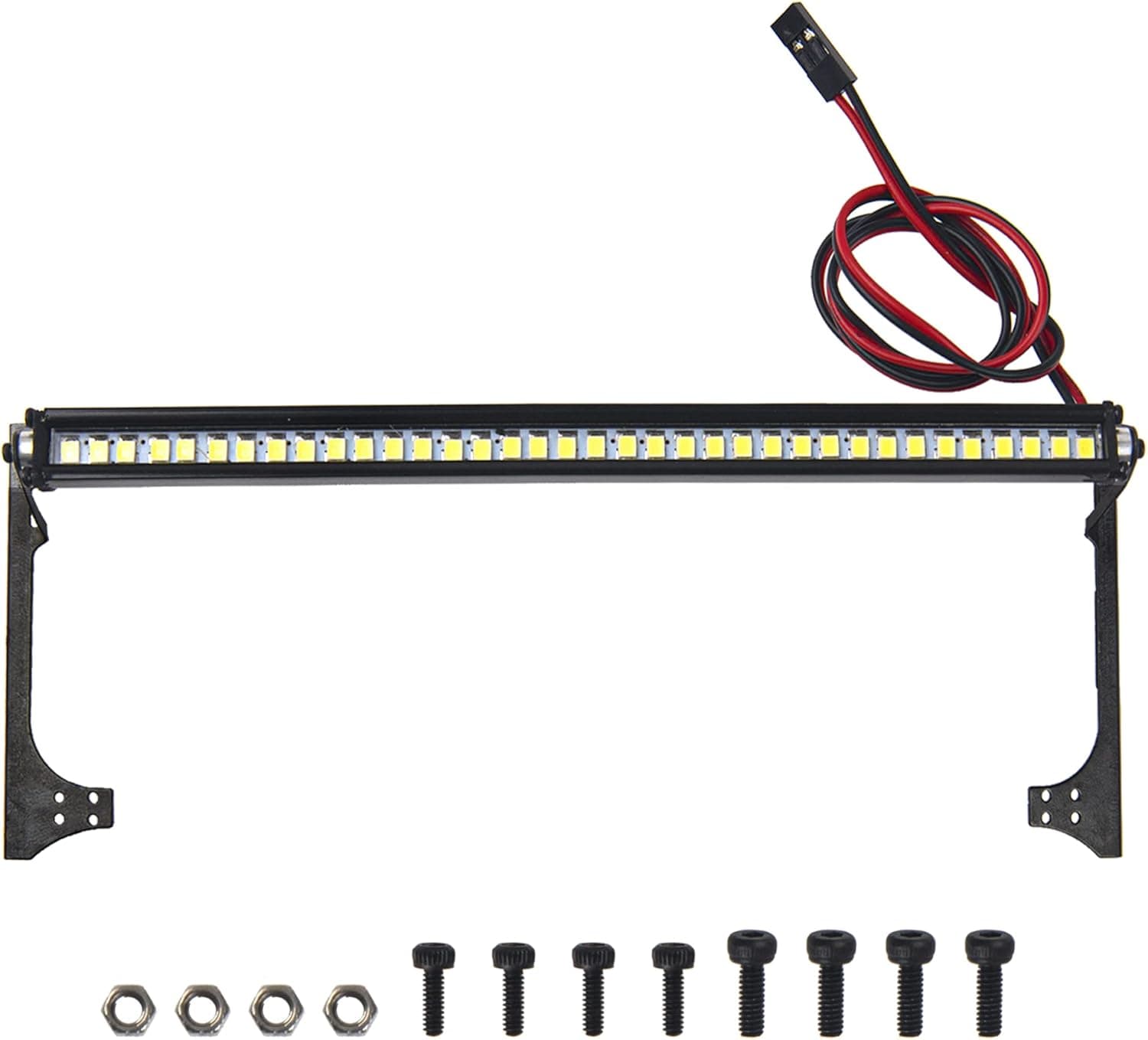 Vgoohobby 5.9" RC 36Led LED Light Bar Roof LED Lamp Body Shell Roof Light Compatible with Traxxas TRX-4 SCX10 90046 D90 SCX10 II CC01 Redcat Gen7 1/10 RC Crawler Car Truck (Wrangler Bracket)