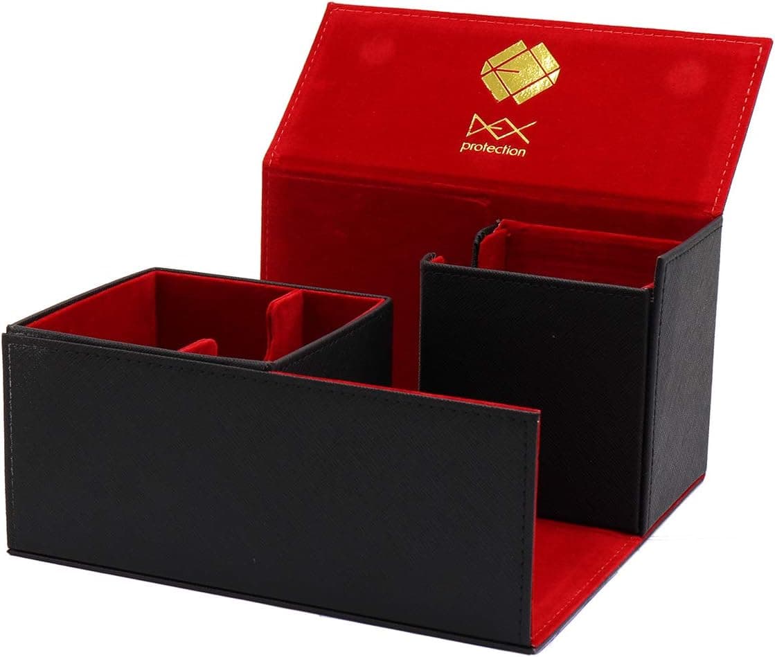 Dex Protection Creation Line Large Deck Box | 175+ Card Storage Capacity | Additional Storage Compartment for Gaming Accessories | Magnetic Closure | Sleek Matte Finish with Velvet Interior