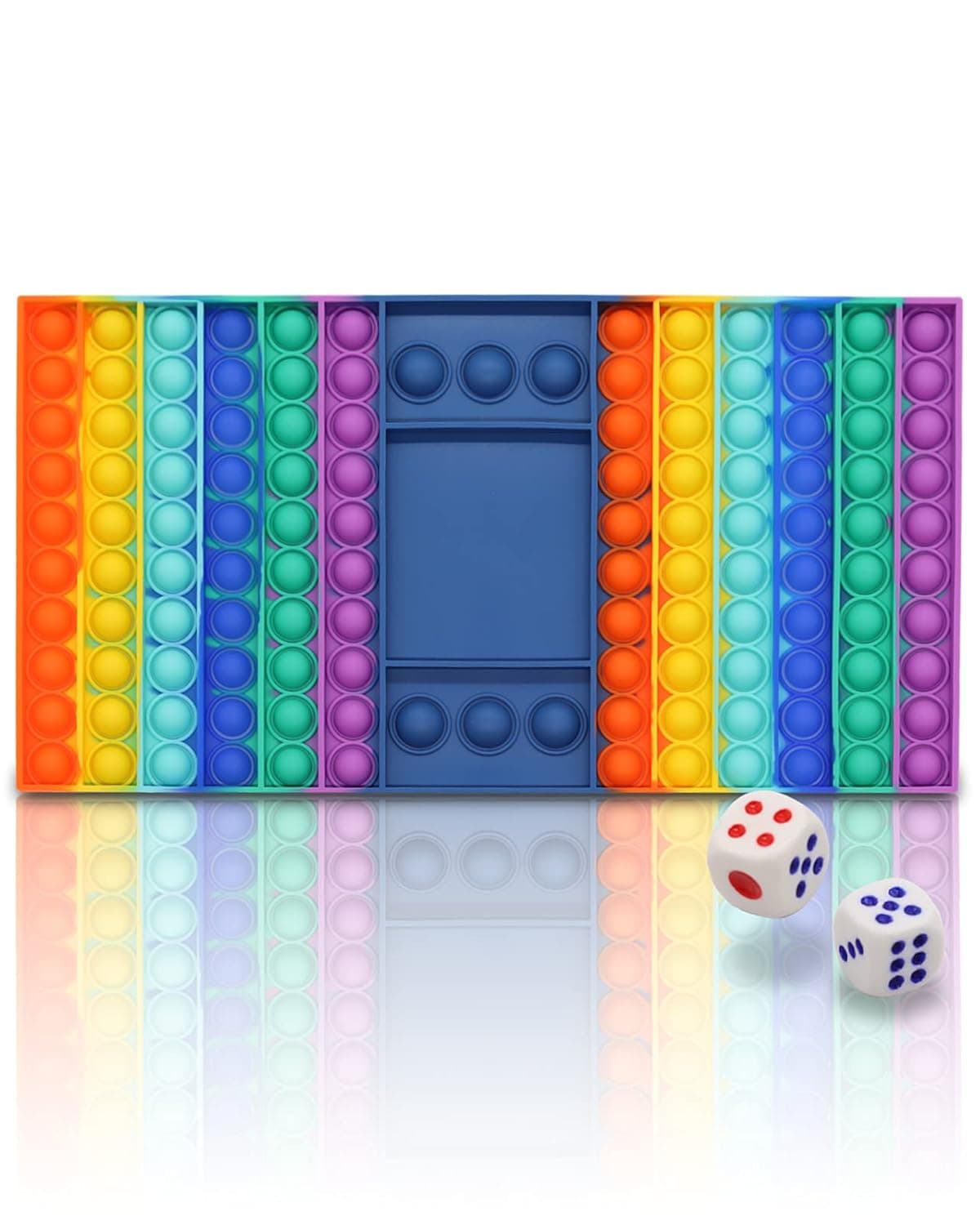 Qulrwkii Big Pop Bubble Game Fidgeted Toys Set, Rainbow Chess Boards Push Bubble Popper Sensory Fidgetget Toys, Interactive Jumbo Pressure Relief Relexing Fidgeted Toys to Play with Family or Friends