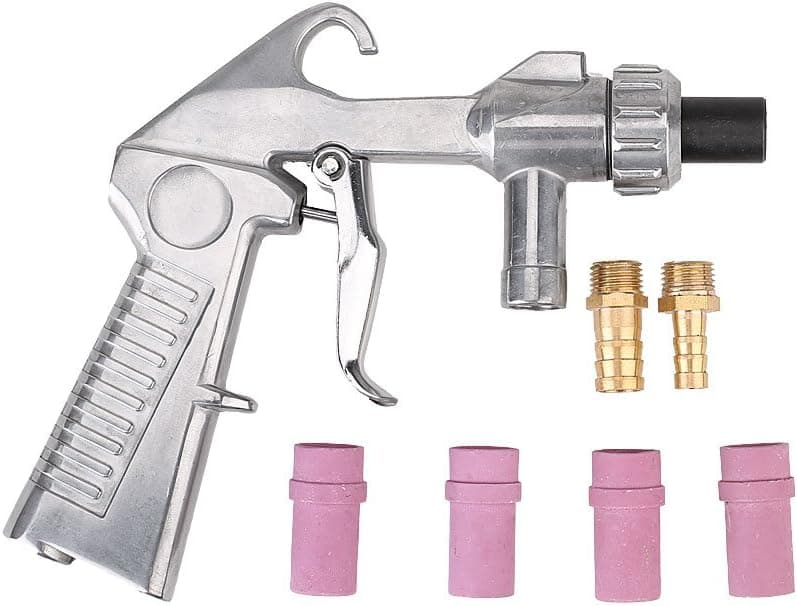 Sandblaster Gun Air Siphon Sand Blasting Gun with Iron/Ceramic Nozzles Kit