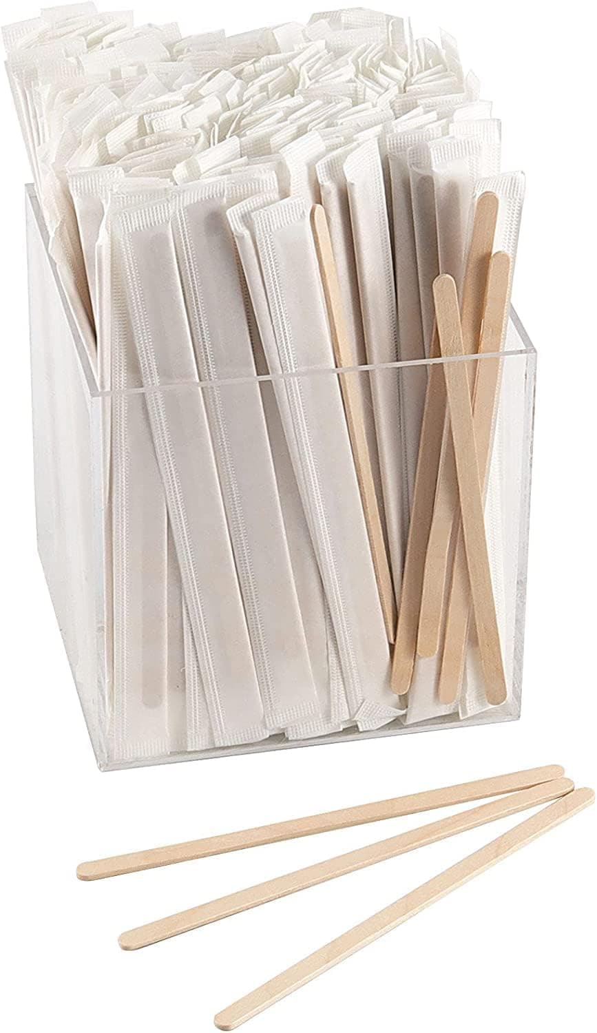 5.5 Inch Coffee Stirrers,Thick Wood Material,Coffee Stir Sticks 500 Pcs Stir Sticks Super Easy to Use Wooden Coffee Stirrers for Home,Office,Rrave.