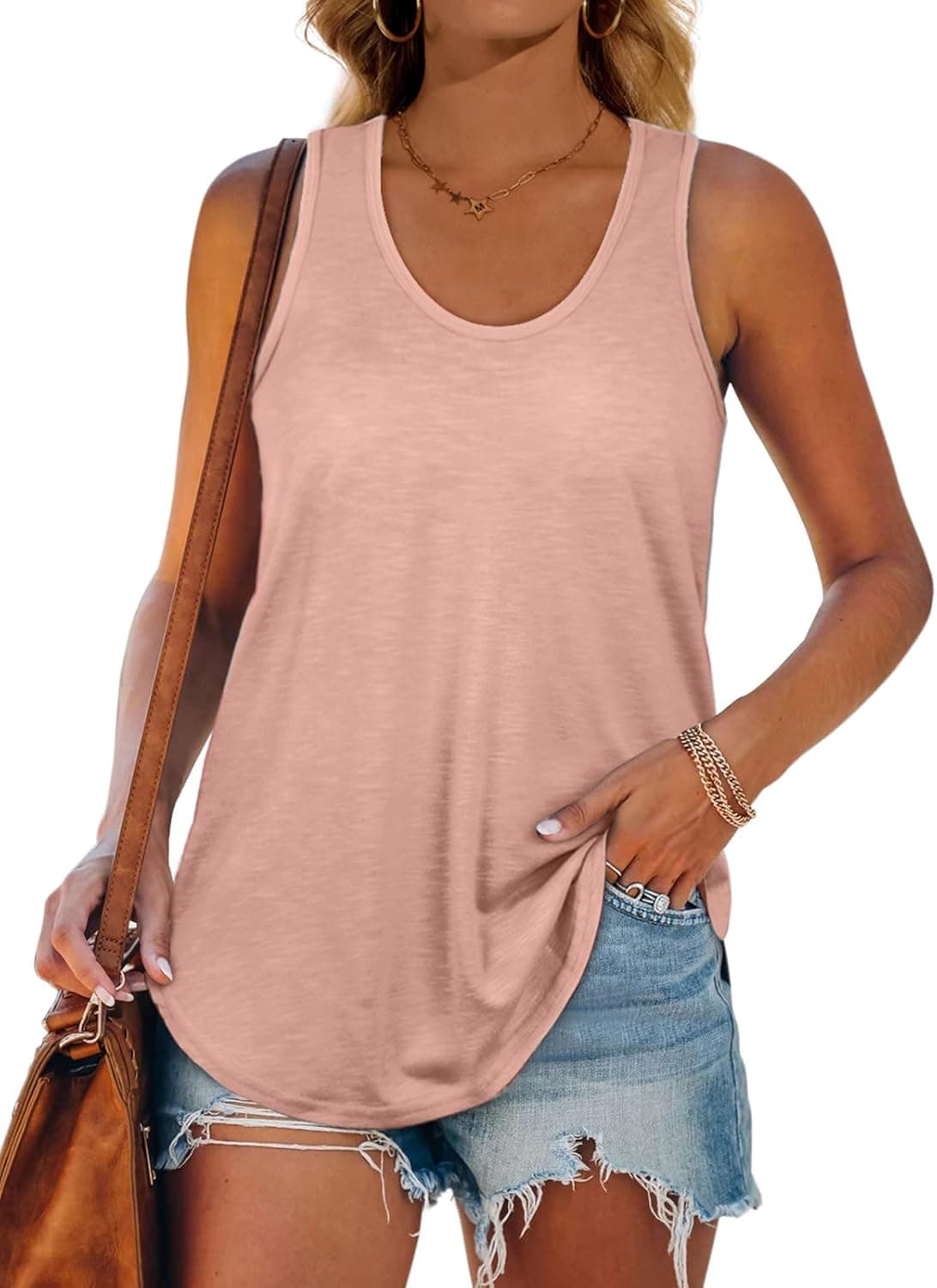 Womens Tank Tops Casual Razor Back Tanks Women Pink Tops for Women M