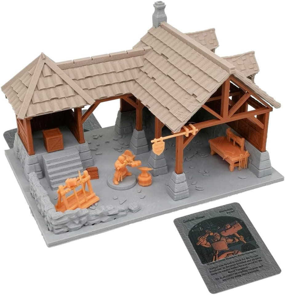Outland Tactics War Games Miniatures Dwarf Blacksmith Shop & Figure Set 28mm