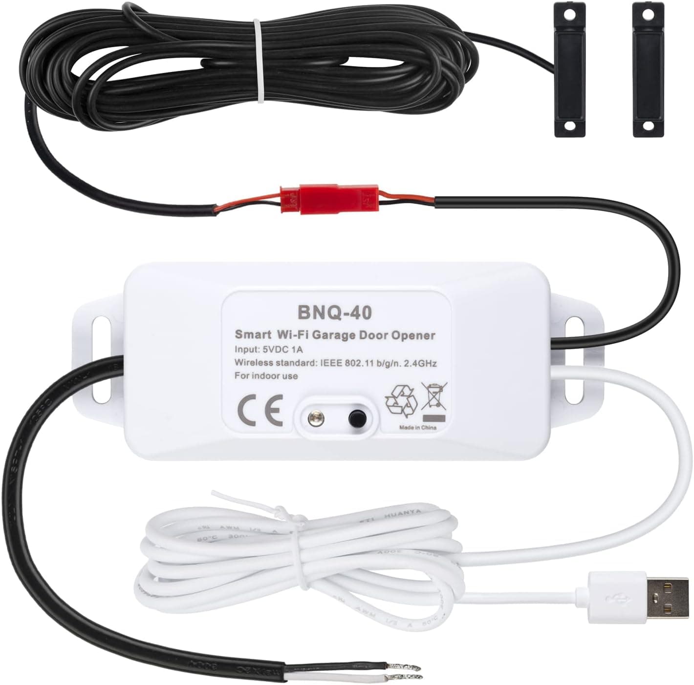 HBN Smart Garage Door Opener - Connected WiFi Garage Door Control, Compatible with Alexa & Google Home Assistant, No Hub Needed