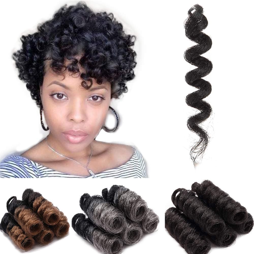 5 Packs Black Jamaican Bounce Crochet Braid Wand Curl Crochet Braids Afro African Kinky Braiding Synthetic Hair Extensions Black To Sandy Blonde