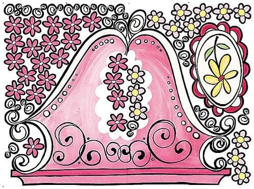 Wallies 15203 Girly Headboard Wallpaper Mural, 2-Sheet