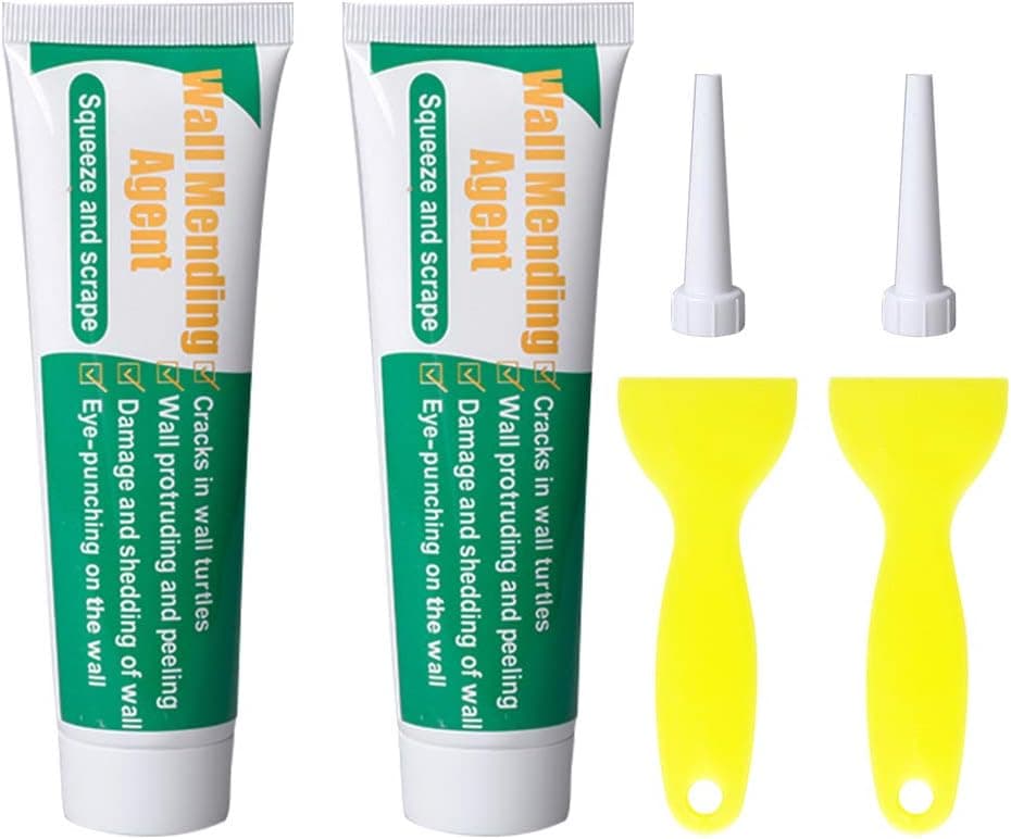 2Pcs Wall Surface Repair Cream With Scraper Valid Mouldproof Wall Mending Agent Latex Paint Wall Surface Repair Cream With Scraper Caulk Crack Nail Repair Patch Restore Ointment Universal Caulk Sealin