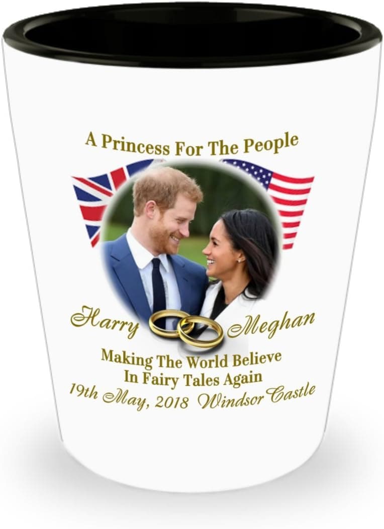 Prince Harry And Meghan Believe In Fairy Tales Again Commemorative Shot Glass Keepsake Gift