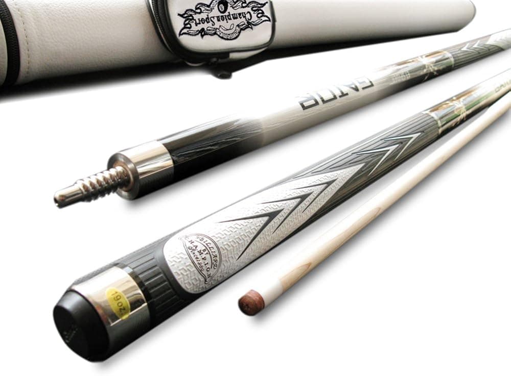 Champion Spider Billiards Maple Pool Cue Stick (18 oz,19 oz, 20 oz, 21 oz), 1x1 Pool Cue Case, Billiards Glove