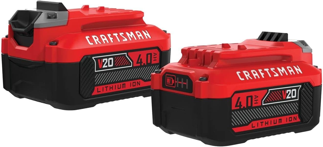CRAFTSMAN V20 Lithium Battery, 2-Pack, 4.0Ah, LED Charge Indicator (CMCB204-2)