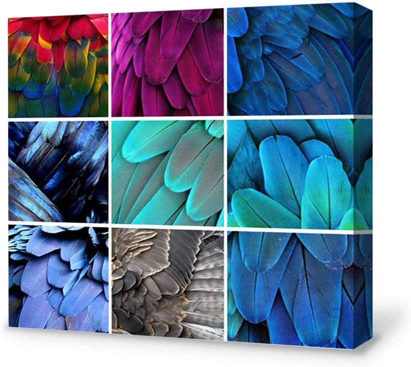 NWT Canvas Wall Art Blue Ocean Theme Collage Idea Painting Artwork for Home Prints Framed - 12x12 inches