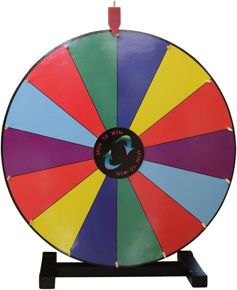 24" Color Tabletop Spinning Prize Wheel With Dry Erase 14 Slot
