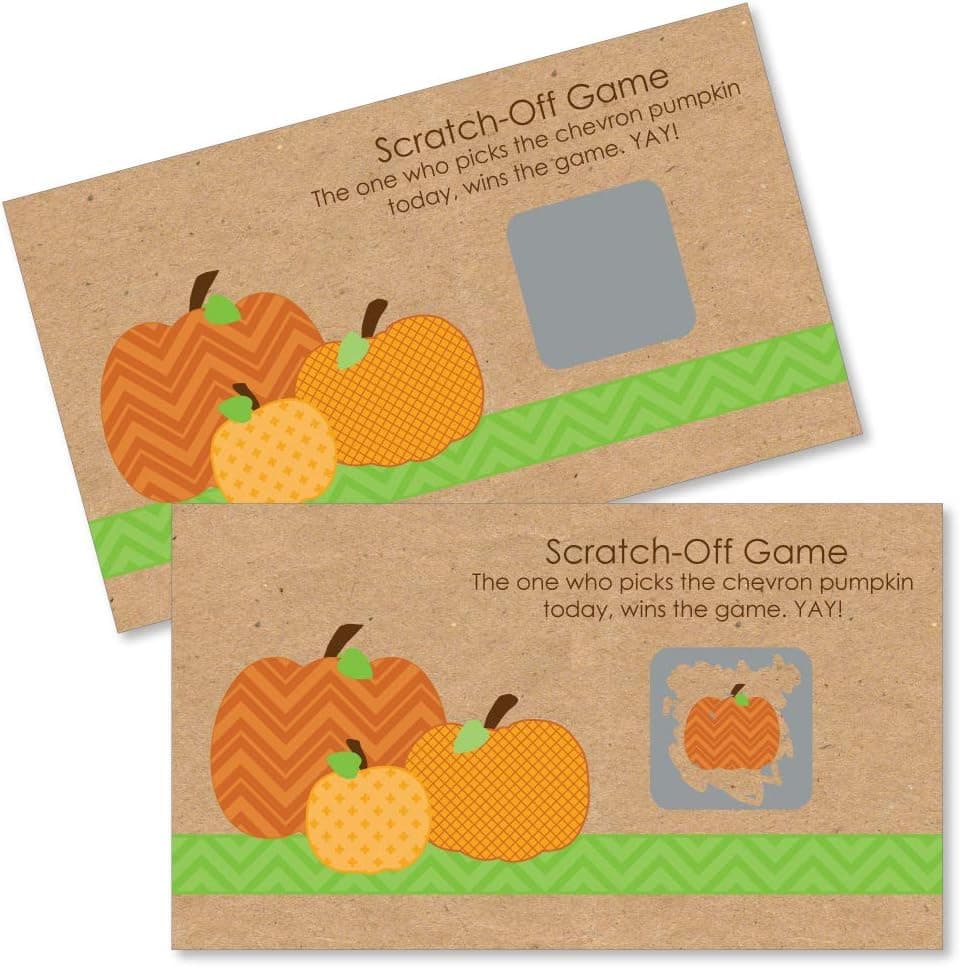 Big Dot of Happiness Pumpkin Patch - Fall, Halloween or Thanksgiving Party Game Scratch Off Cards - 22 Count