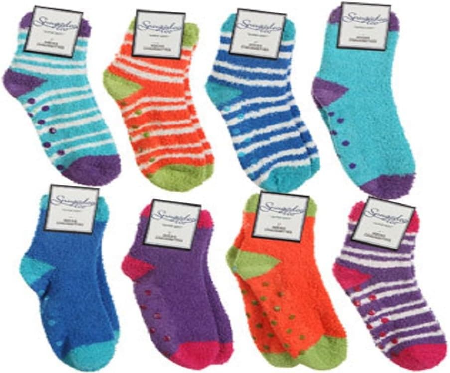 SNUGADOO SUPER SOFT WOMEN'S NON-SKID SOCKS, SIZE 9-11 (COLORS AND PATTERNS MAY VARY)