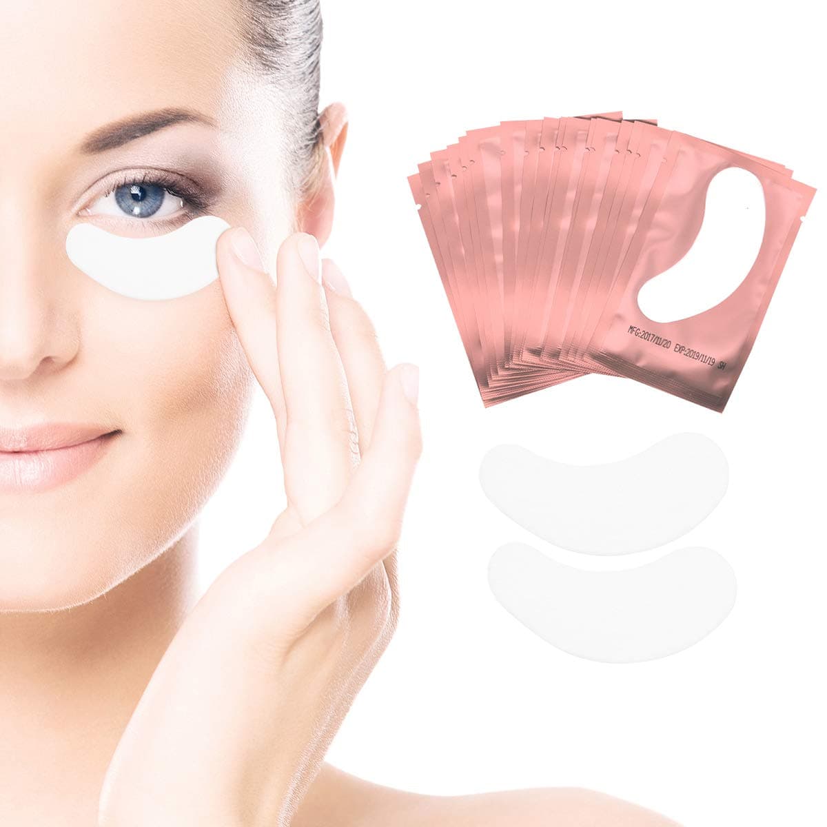Eye Gel Pads - 50 Pairs of Eyelash Lash Extension Under Eye Gel Pads Lint Eye Patches (pink50)